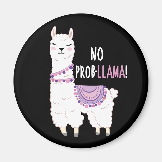 Aimant Pas de problème Llama (Devant)