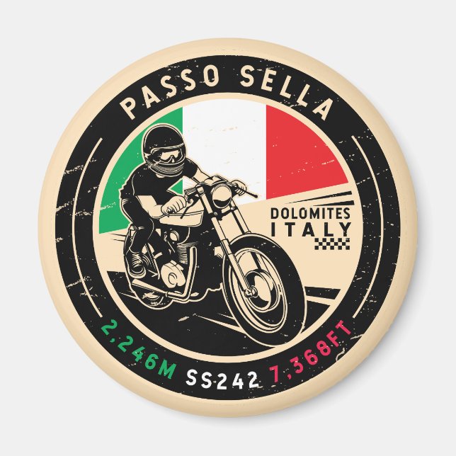 Aimant Passo Sella | Italie | Motorcycle (Devant)