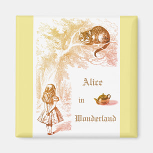 Aimant Pastel Cheshire Jaune Chat Alice au Pays des merve