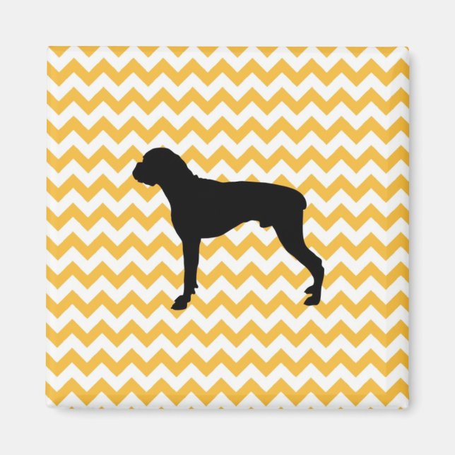 Aimant Pastel Orange Chevron Avec Boxer Silhouette (Devant)