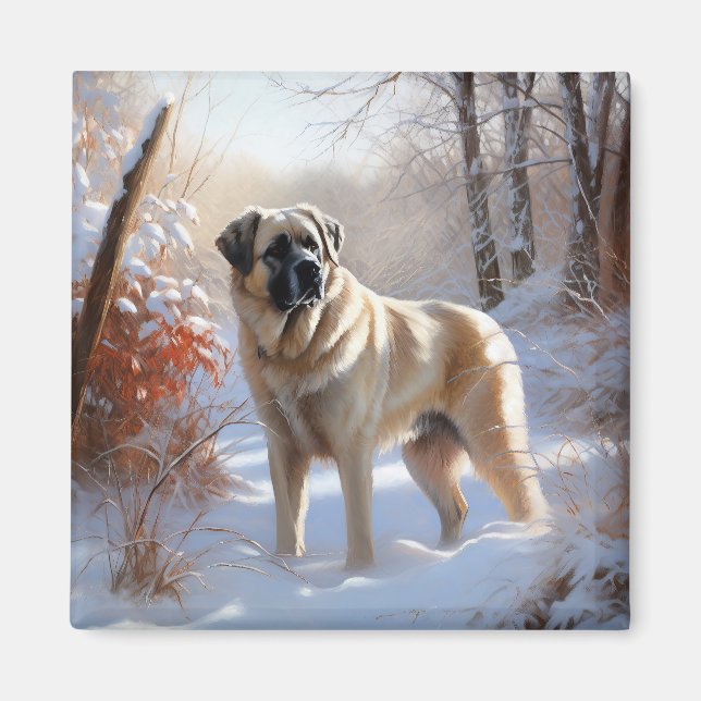Aimant Pasteur Anatolien Laisser Neige Noël (Devant)