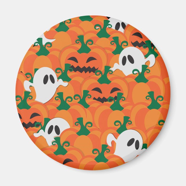 Aimant Patch Citrouille Haunted Halloween Ghosts (Devant)