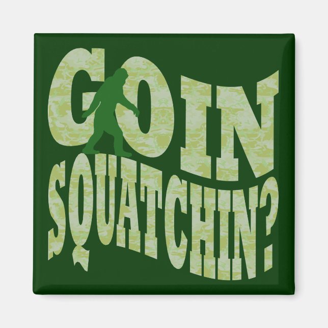 Aimant Patchine ? texte & camo vert (Devant)