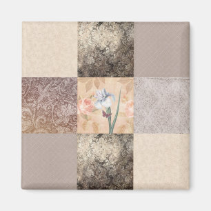 Aimant Patchwork crème d'iris