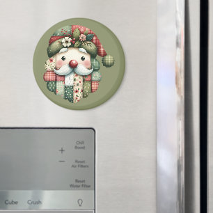 Aimant Patchwork Fantaisiste Santa Noël Folklorique