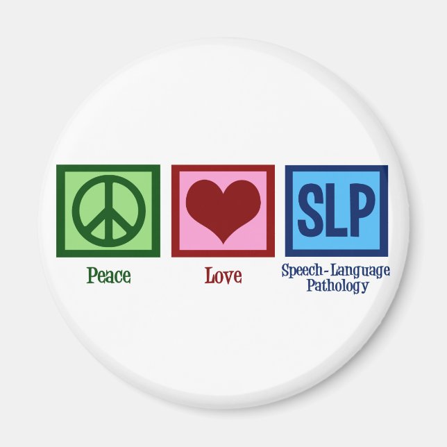 Aimant Pathologie du langage vocal Paix Amour SLP (Devant)