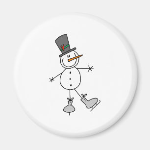 Aimant Patinage de glace de bonhomme de neige