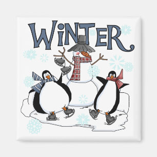 Aimant Patinage de pingouin T-shirts et cadeaux de vacanc