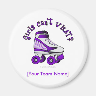 Aimant Patinage de Roller Derby - Purple