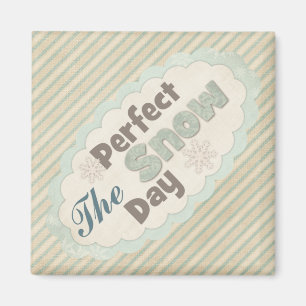 Aimant patins à glace vintage mignonne journée de neige d