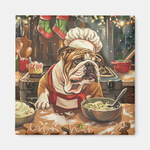 Aimant Pâtisserie de Noël de Bulldog : Noël Festif