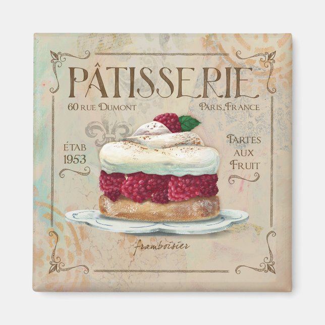 Aimant Patisserie Magnet, "Frambosier" (Devant)