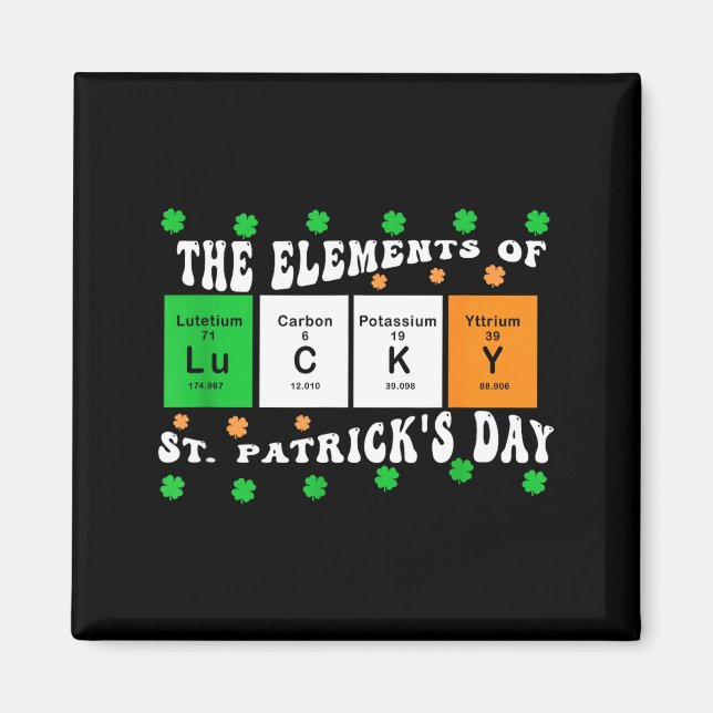 Aimant Patricks Day Funny Elements Of Lucky Periodic Tabl (Devant)