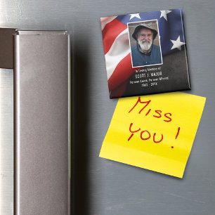 Aimant Patriotic Flag In Loving Memory Sympathy Photo