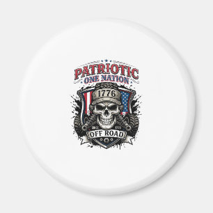 Aimant Patriotique 1776 Hors Route Crâne Monster Truck Lo