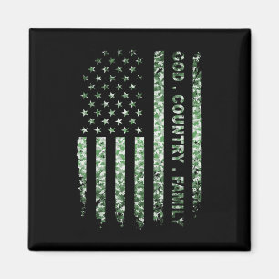 Aimant Patriotique Américain US Drapeau Dieu Famille Pays