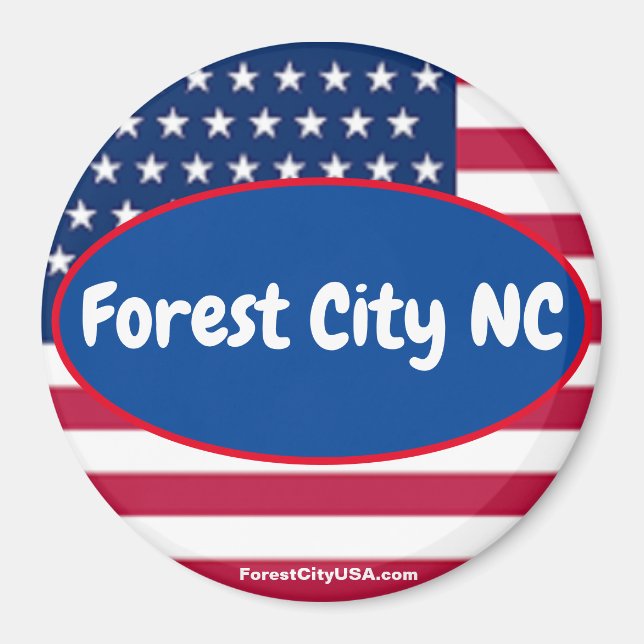 Aimant patriotique de Forest City NC (Devant)