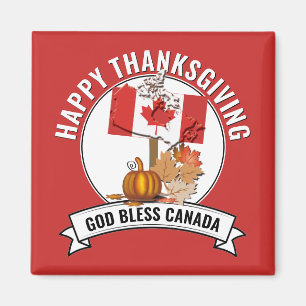 Aimant Patriotique MERCI DIEU POUR LE CANADA Thanksgiving