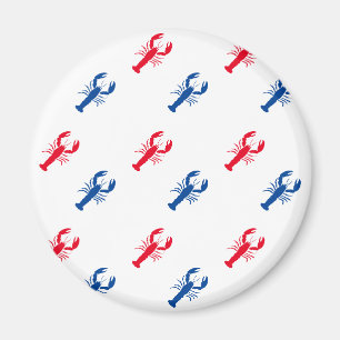 Aimant Patriotique motif de homard rouge blanc et bleu
