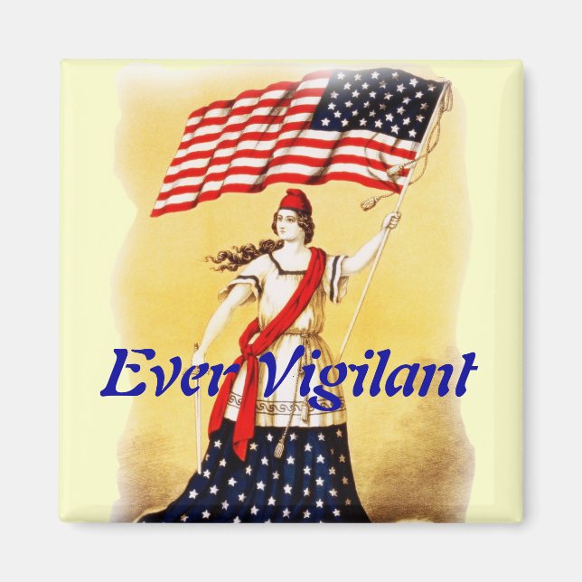 Aimant Patriotique Vintage "toujours virulent" (Devant)