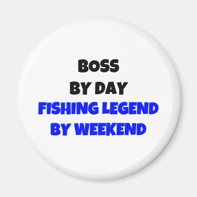 Aimant Patron par jour Légende de pêche par week-end (Devant)