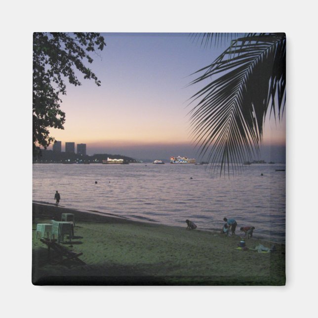Aimant Pattaya Beach Sunset ... Chonburi, Thaïlande (Devant)