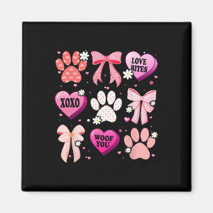 Aimant Patte de chien Coquette Bow Cœur Saint Valentin Am