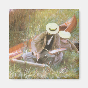 Aimant Paul Helleu Sketting with His Wife par JS Sargent