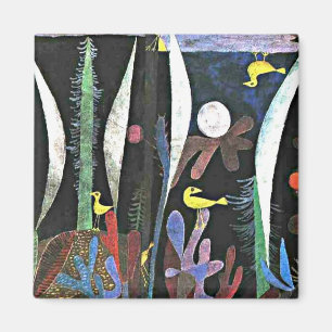Aimant Paul Klee art : Paysage aux oiseaux jaunes