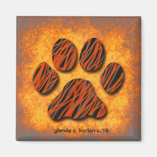 Aimant Paw à tonalité orange par Glenda S. Harlan