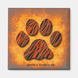 Aimant Paw à tonalité orange par Glenda S. Harlan