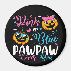Aimant Pawpaw Rose Ou Bleu Vous Aime Citrouille Cercle Bé