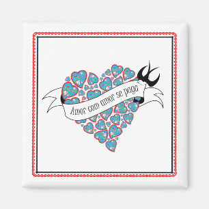 Aimant Payer l'amour avec l'amour illustré proverbe portu
