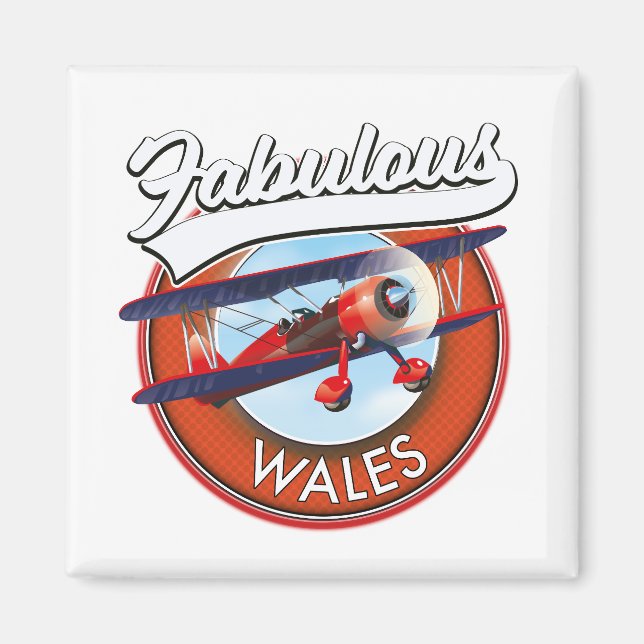 Aimant Pays de Galles fabuleux patch rétro de voyage (Devant)