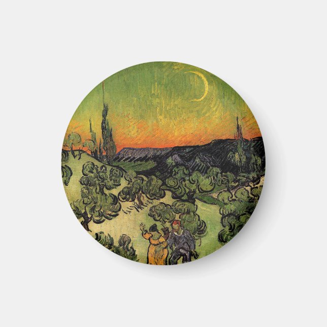 Aimant Paysage au clair de lune de Vincent Van Gogh (Devant)