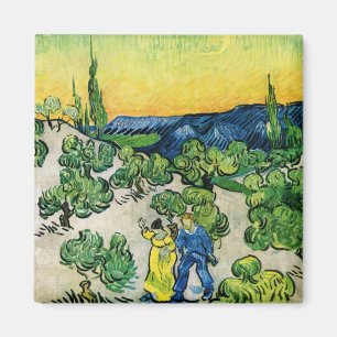 Aimant Paysage avec couple Marche par Vincent van Gogh