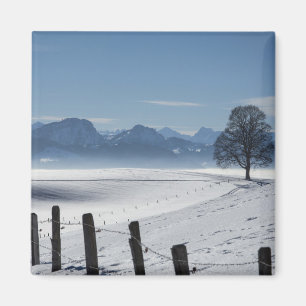Aimant Paysage de campagne hivernale neige Photo