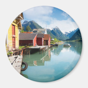 Aimant Paysage de fjord de Fjaerlandsfjord en Norvège