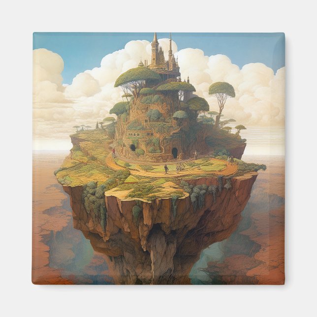 Aimant Paysage de Surreal Island Art Imaginaire (Devant)