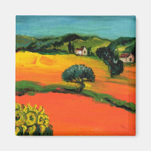 AIMANT PAYSAGE DE TOSCANE AVEC TOURNESOLS