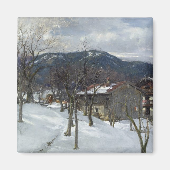 Aimant Paysage d'hiver près de Kutterling, 1899 (Devant)