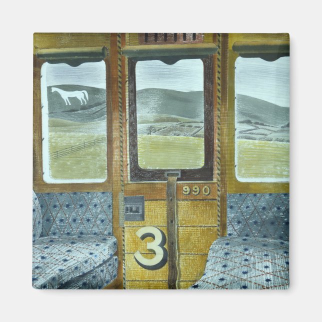 Aimant Paysage du train (par Eric Ravilious) (Devant)