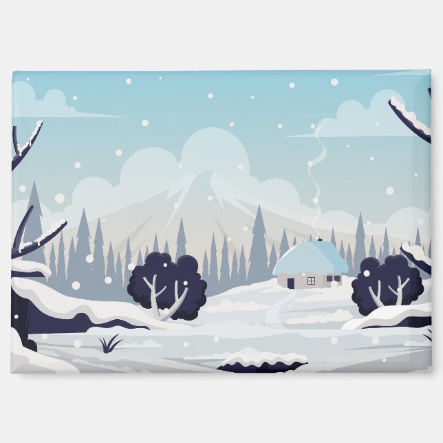 Aimant Paysage hivernal (Recto)