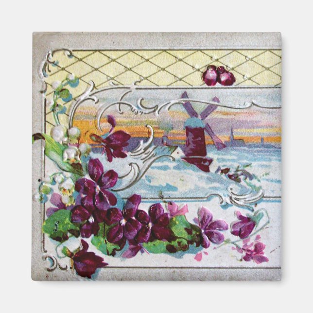 Aimant Paysage hivernal ROMANTICA, Pansies, Flore (Devant)