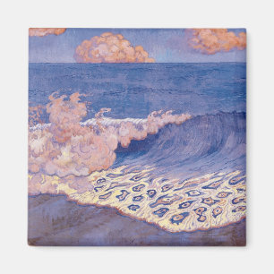 Aimant Paysage marin bleu, effet de vague, c.1893