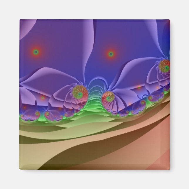 Aimant Paysage roswellien | Arc-en-ciel Fractal Art (Devant)
