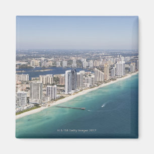 Aimant Paysage urbain comme vu de l'air, Miami, la