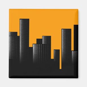 Aimant paysage urbain orange