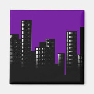 Aimant paysage urbain violet