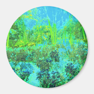 Aimant Paysage verdoyant et bleu du jardin